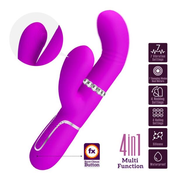 Mariana Vibrador 4en1 Silicona Fucsia - Imagen 5