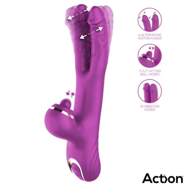 Nico Vibrador con Dildos Alternantes y Bola Percutora 4 Motores - Imagen 6