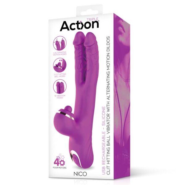 Nico Vibrador con Dildos Alternantes y Bola Percutora 4 Motores - Imagen 8