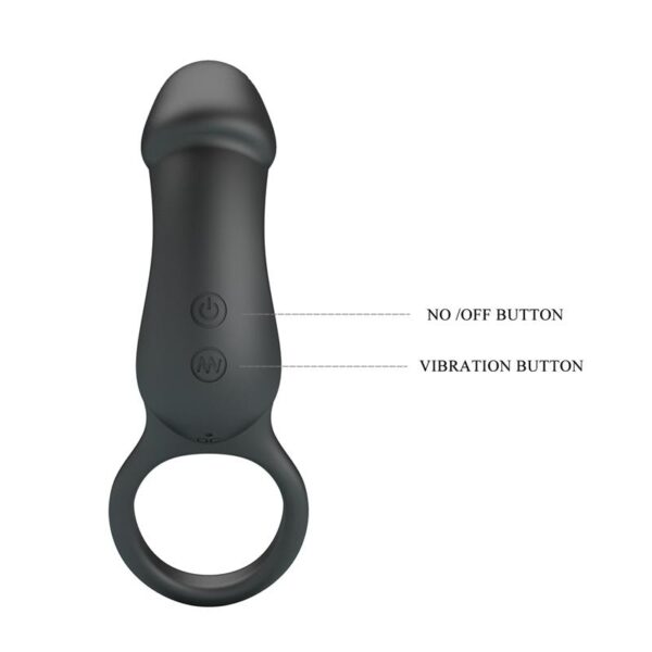Trae Anillo Vibrador  Silicona USB Negro - Imagen 3