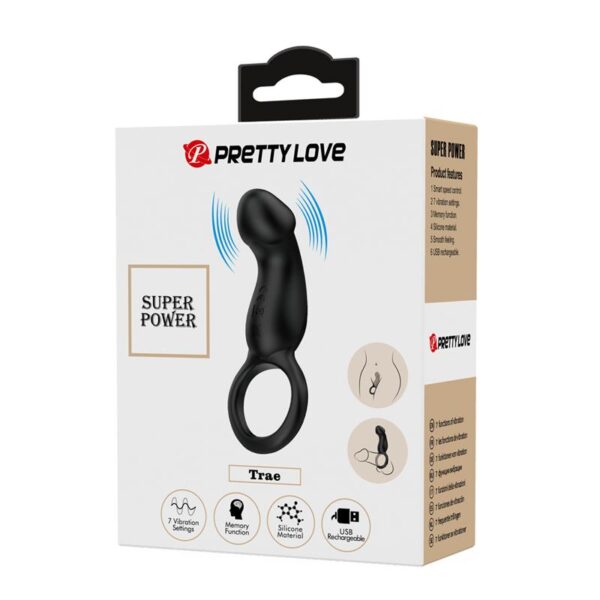 Trae Anillo Vibrador  Silicona USB Negro - Imagen 4