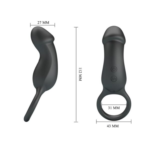 Trae Anillo Vibrador  Silicona USB Negro - Imagen 6