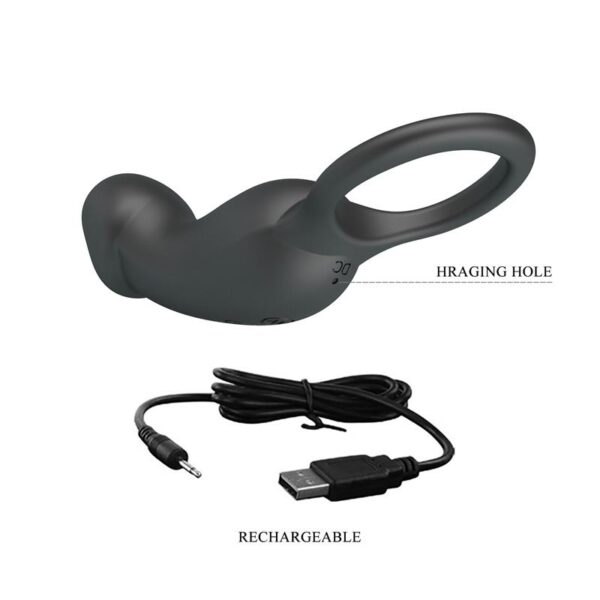 Trae Anillo Vibrador  Silicona USB Negro - Imagen 10