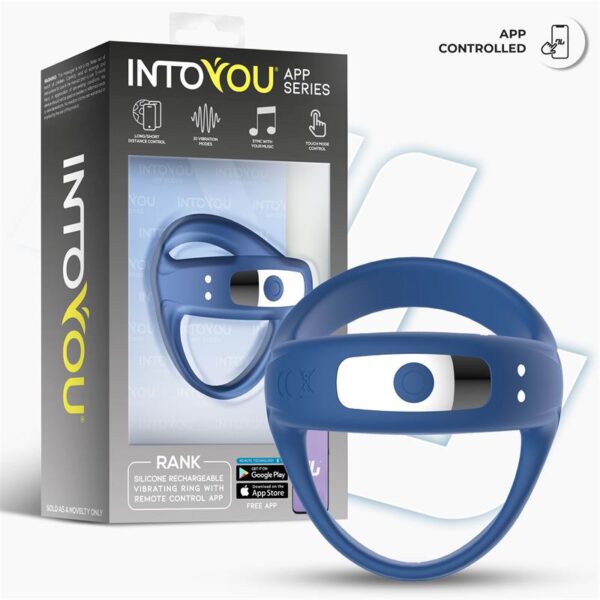 Rank Anillo Vibrador con App Azul - Imagen 12