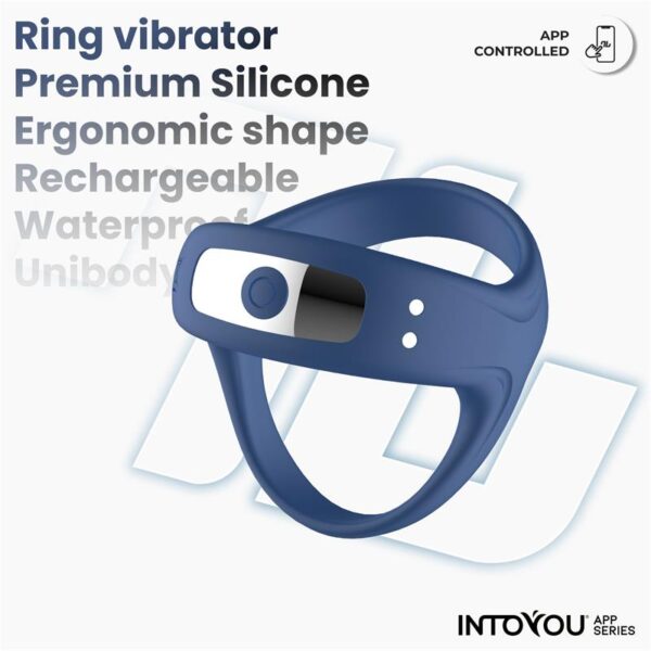 Rank Anillo Vibrador con App Azul - Imagen 4