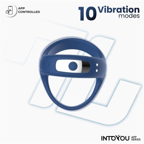 Rank Anillo Vibrador con App Azul - Imagen 5