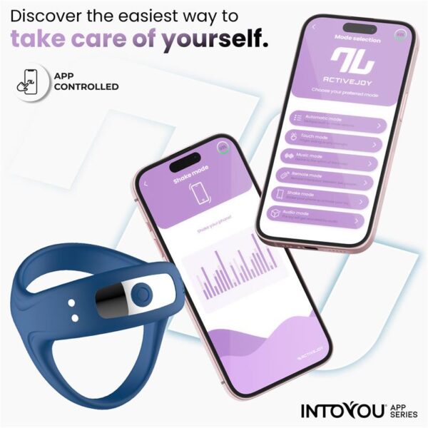 Rank Anillo Vibrador con App Azul - Imagen 7